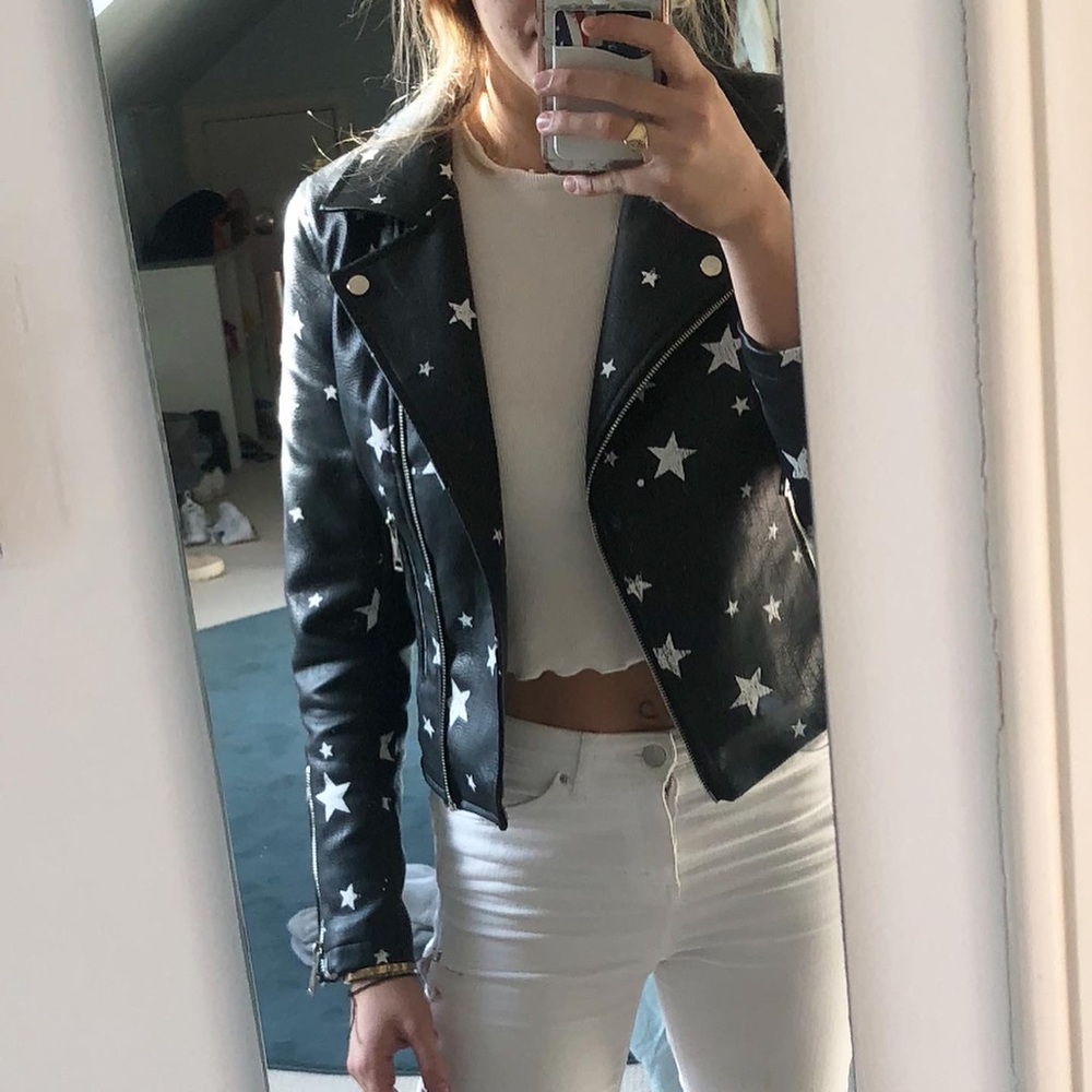 Blank NYC leather star jacket